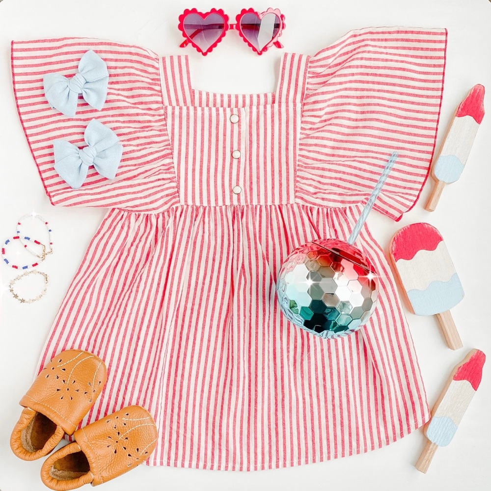 Zara red and white dress
